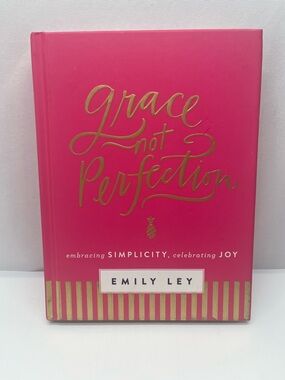 Grace Not Perfection Hardcover by Emily Ley - Hot Pink with Gold Accents